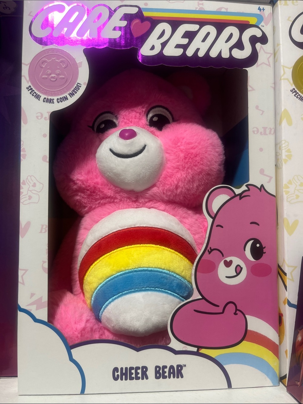Care Bears Cheer Bear Plush - Pink with Rainbow Belly